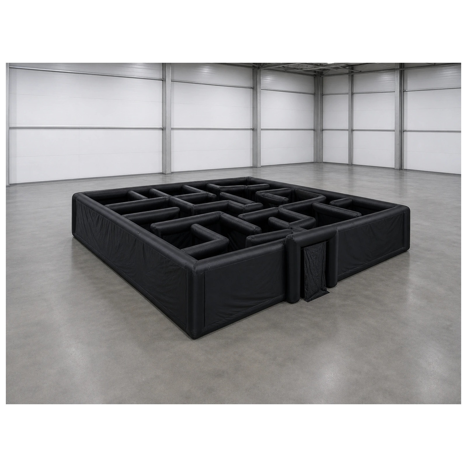 Party Games For Adults And Kids - Large Plain Black Inflatable Maze 12X12m