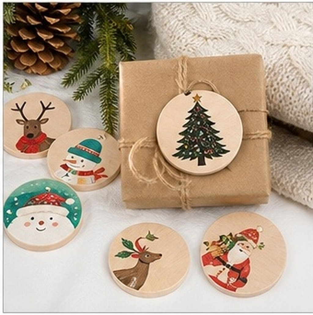 50Pcs Solid Wood Circles Natur - Party Games Name review and price