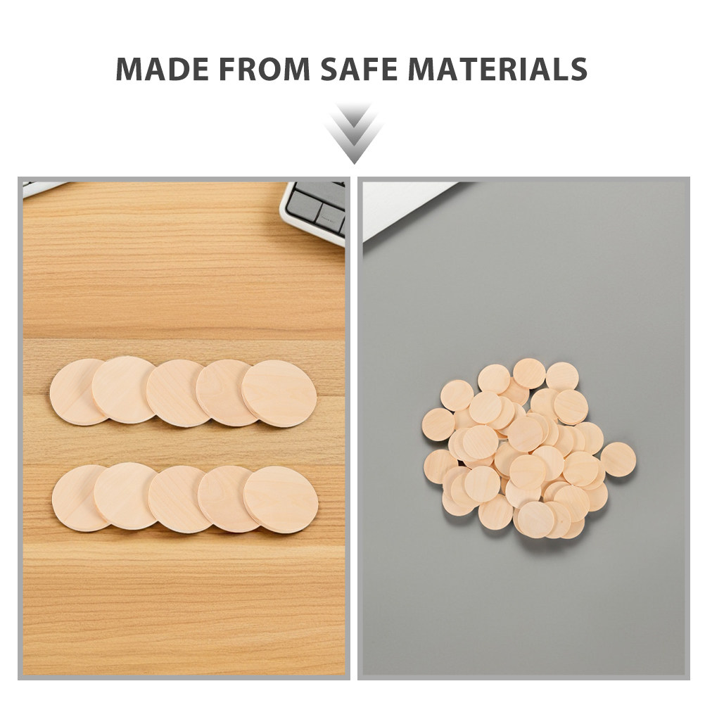 50Pcs Solid Wood Circles Natur - Party Games Name review and price