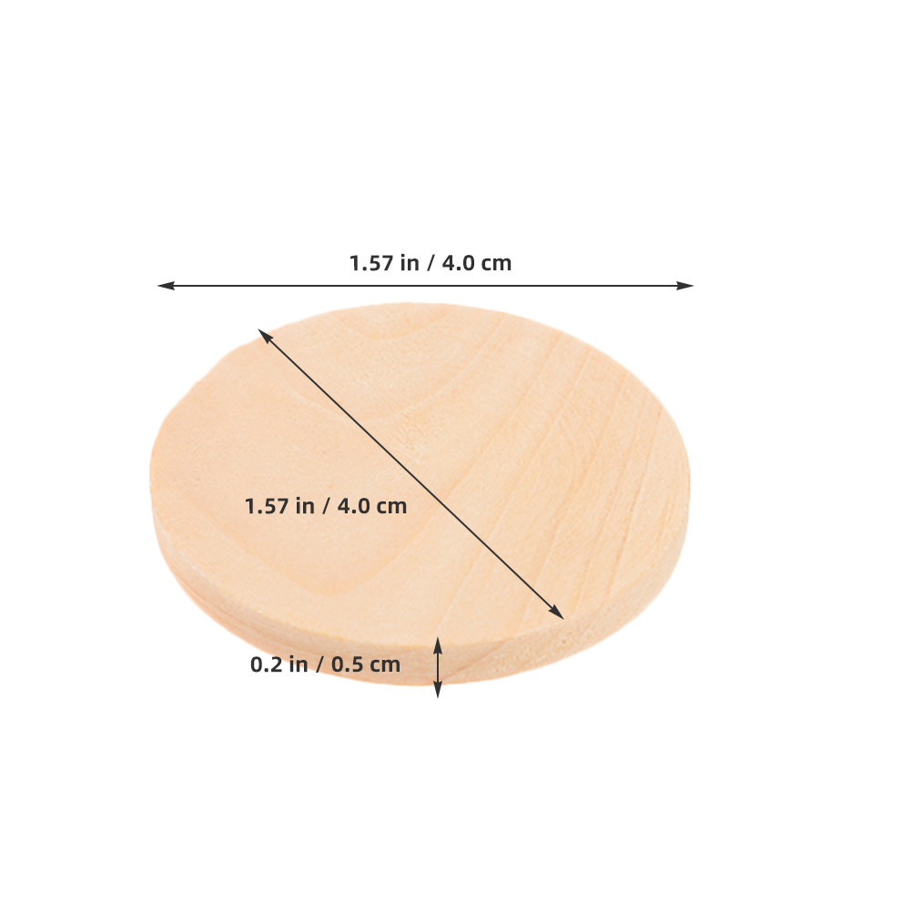 50Pcs Solid Wood Circles Natur - Party Games Name review and price